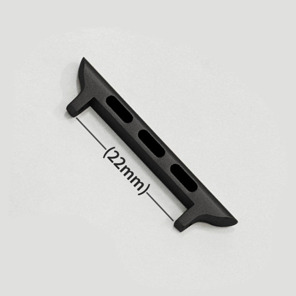 1 Pair Stainless Steel Adapter Apple Watch Series 41mm - 40mm - 38mm , 22mm Watch Strap Connector - Black#serie_2