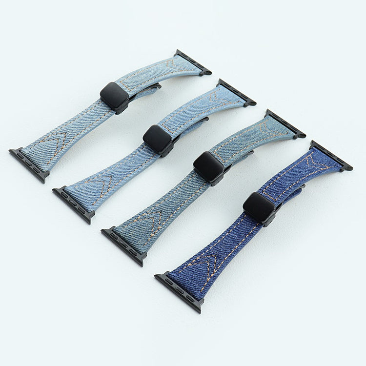 Rigtigt Cool Metal Og Nylon Universal Rem passer til Apple Smartwatch - Blå#serie_4