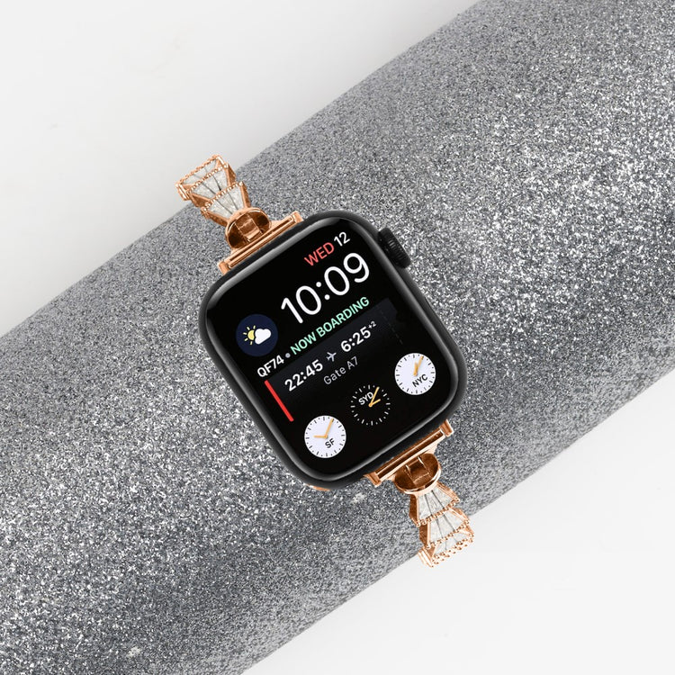 Vildt Sejt Metal Og Rhinsten Universal Rem passer til Apple Smartwatch - Pink#serie_2