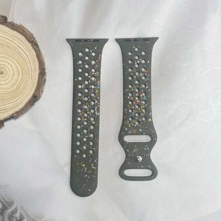 Mega Slidstærk Silikone Universal Rem passer til Apple Smartwatch - Grøn#serie_3