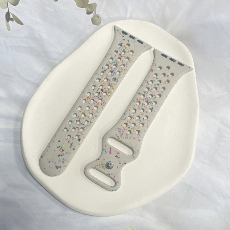 Mega Slidstærk Silikone Universal Rem passer til Apple Smartwatch - Hvid#serie_6