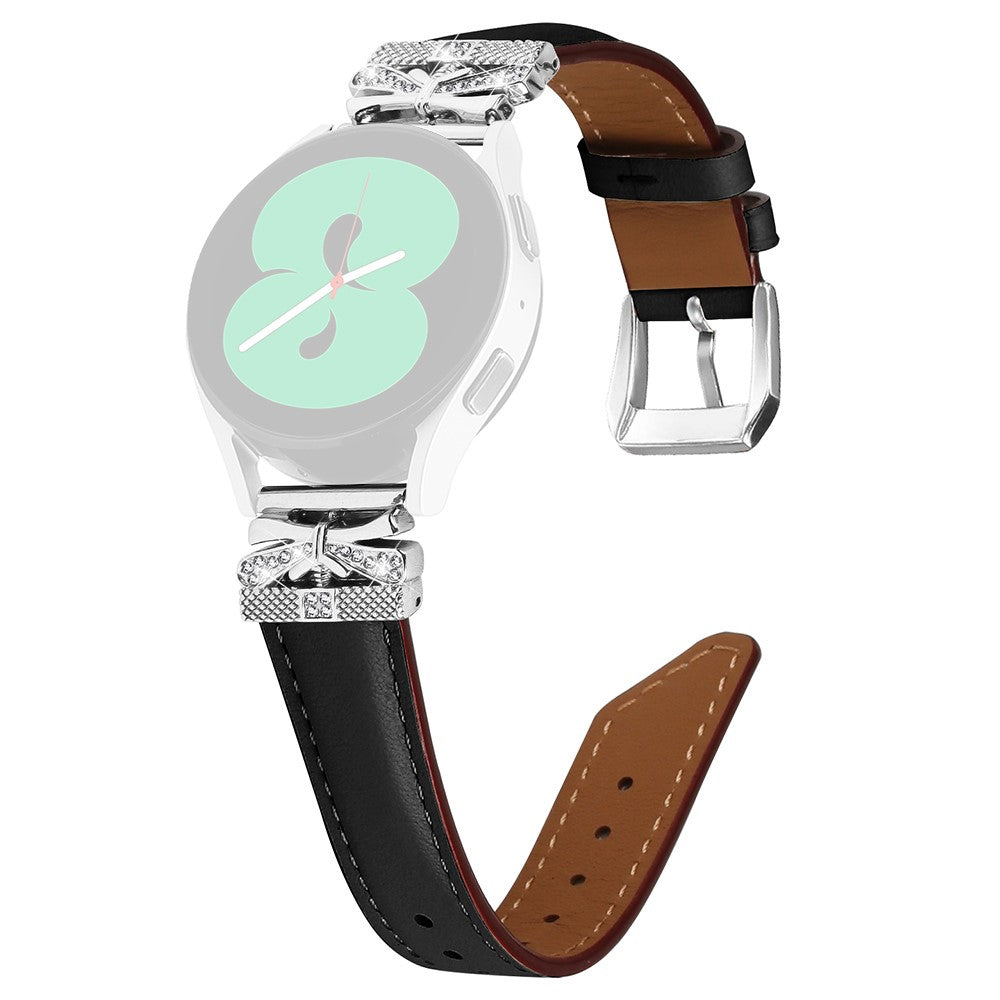 Vildt Fed Kunstlæder Og Rhinsten Universal Rem passer til Smartwatch - Sort#serie_1