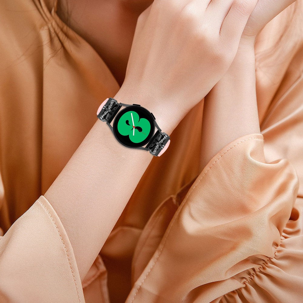 Fantastisk Kunstlæder Og Rhinsten Universal Rem passer til Smartwatch - Pink#serie_3