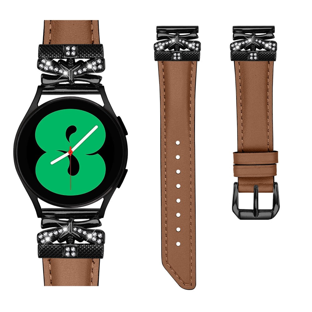 Fantastisk Kunstlæder Og Rhinsten Universal Rem passer til Smartwatch - Brun#serie_6