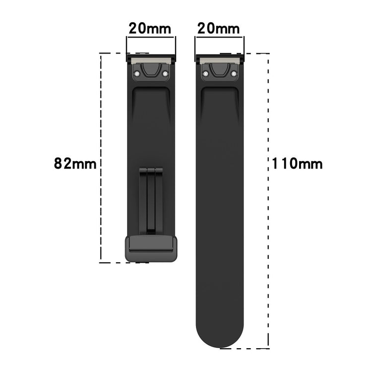 Garmin Fenix 7S / 7S Pro / Instinct 2S / Fenix 6S Watch Strap 20mm Silicone Watchband with Black Buckle - Orange#serie_4