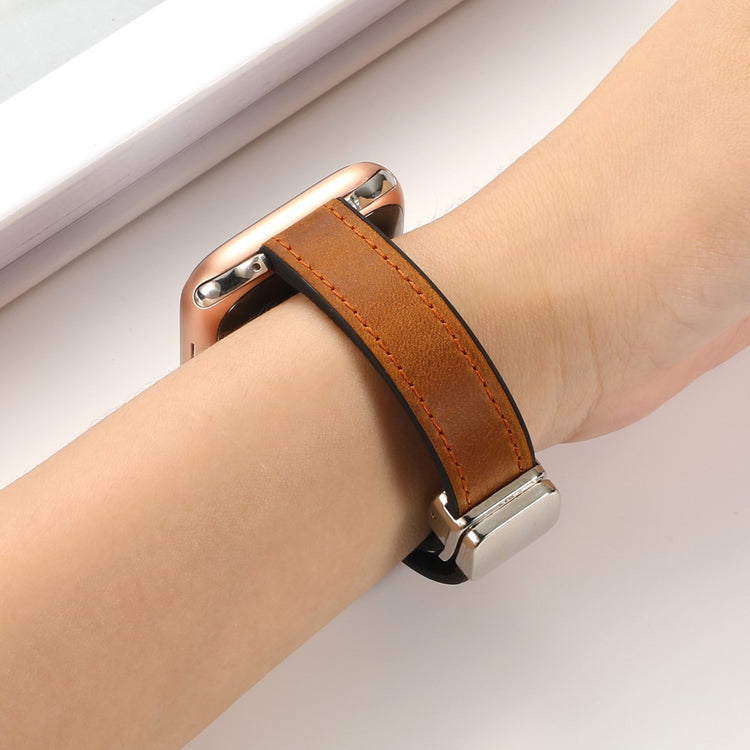 Super Godt Kunstlæder Universal Rem passer til Apple Smartwatch - Brun#serie_5