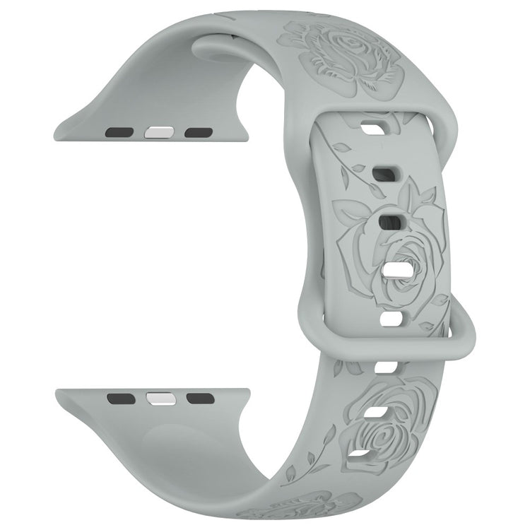 Holdbart Silikone Universal Rem passer til Apple Smartwatch - Sølv#serie_8