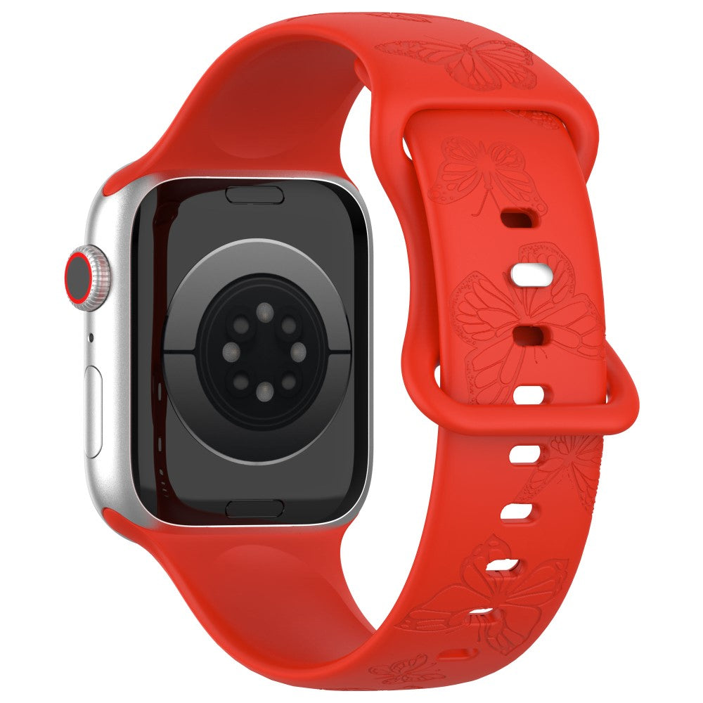 Rigtigt Fed Silikone Universal Rem passer til Apple Smartwatch - RΓΈd#serie_1