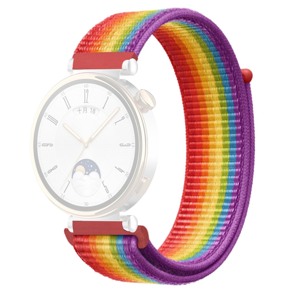 Huawei Watch GT 4 41mm / Garmin Venu 3S Watch Band 18mm Nylon Loop Adjustable Wrist Strap - Rainbow#serie_4