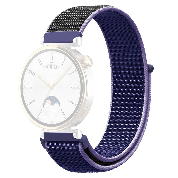 Huawei Watch GT 4 41mm / Garmin Venu 3S Watch Band 18mm Nylon Loop Adjustable Wrist Strap - Midnight Blue+Black#serie_13