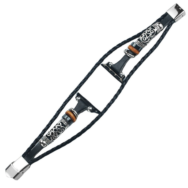 Apple Watch Series 41mm / 40mm / 38mm Watch Strap Retro Band - Black#serie_1