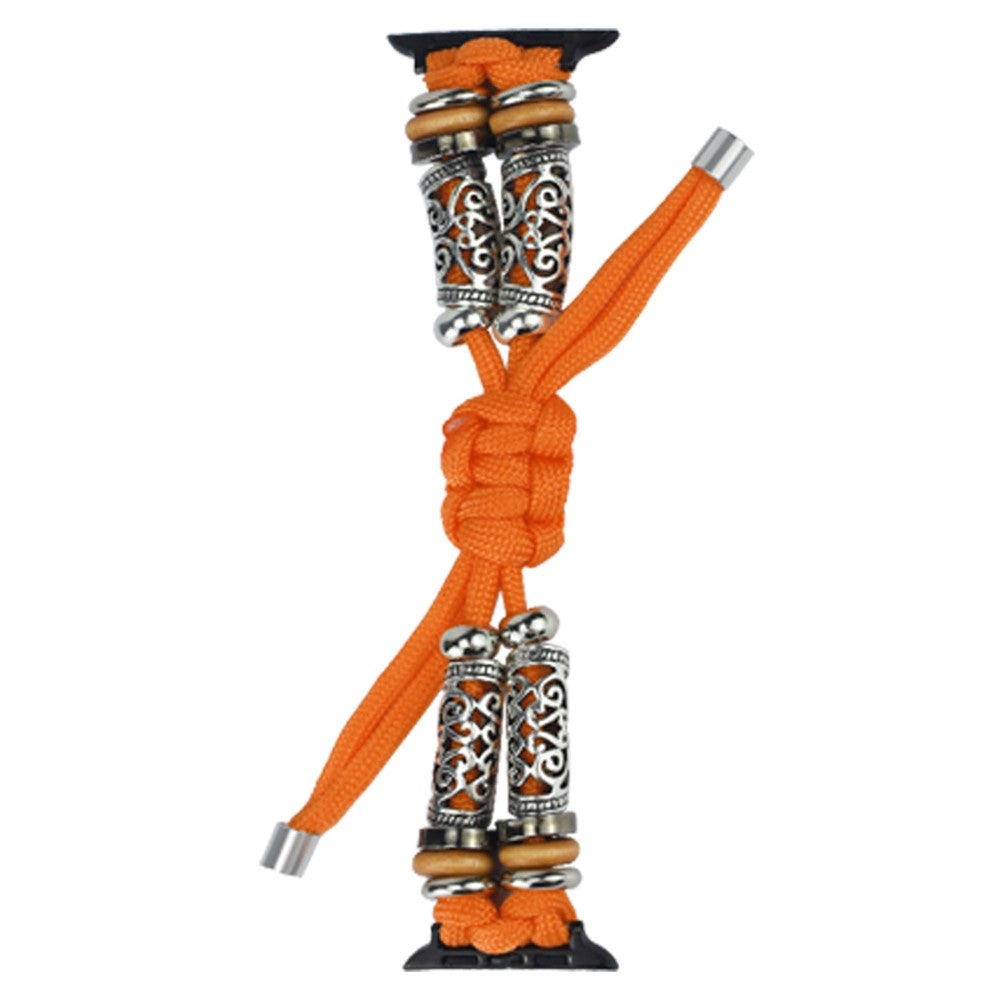 Apple Watch 49mm / 45mm / 44mm / 42mm Watch Strap Bead Braided Rope - Black#serie_1