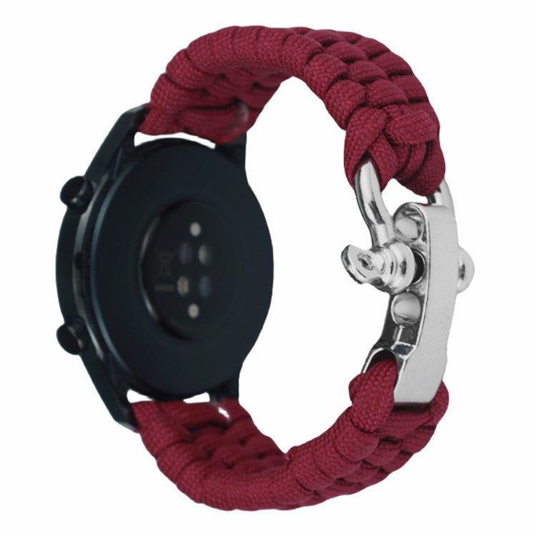 Huawei Watch GT4 46mm / Samsung Galaxy Watch3 45mm Watch Strap 22mm Braided Rope Wrist Band - Wine Red#serie_6