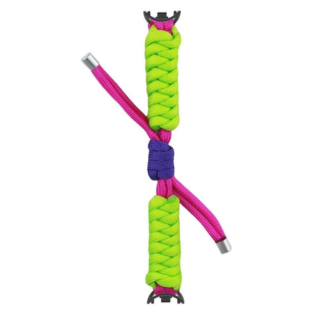 Xiaomi Smart Band 8 / Smart Band 8 NFC Watch Band Contrast Color Braided Rope Bracelet - Rose+Bright Yellow#serie_8