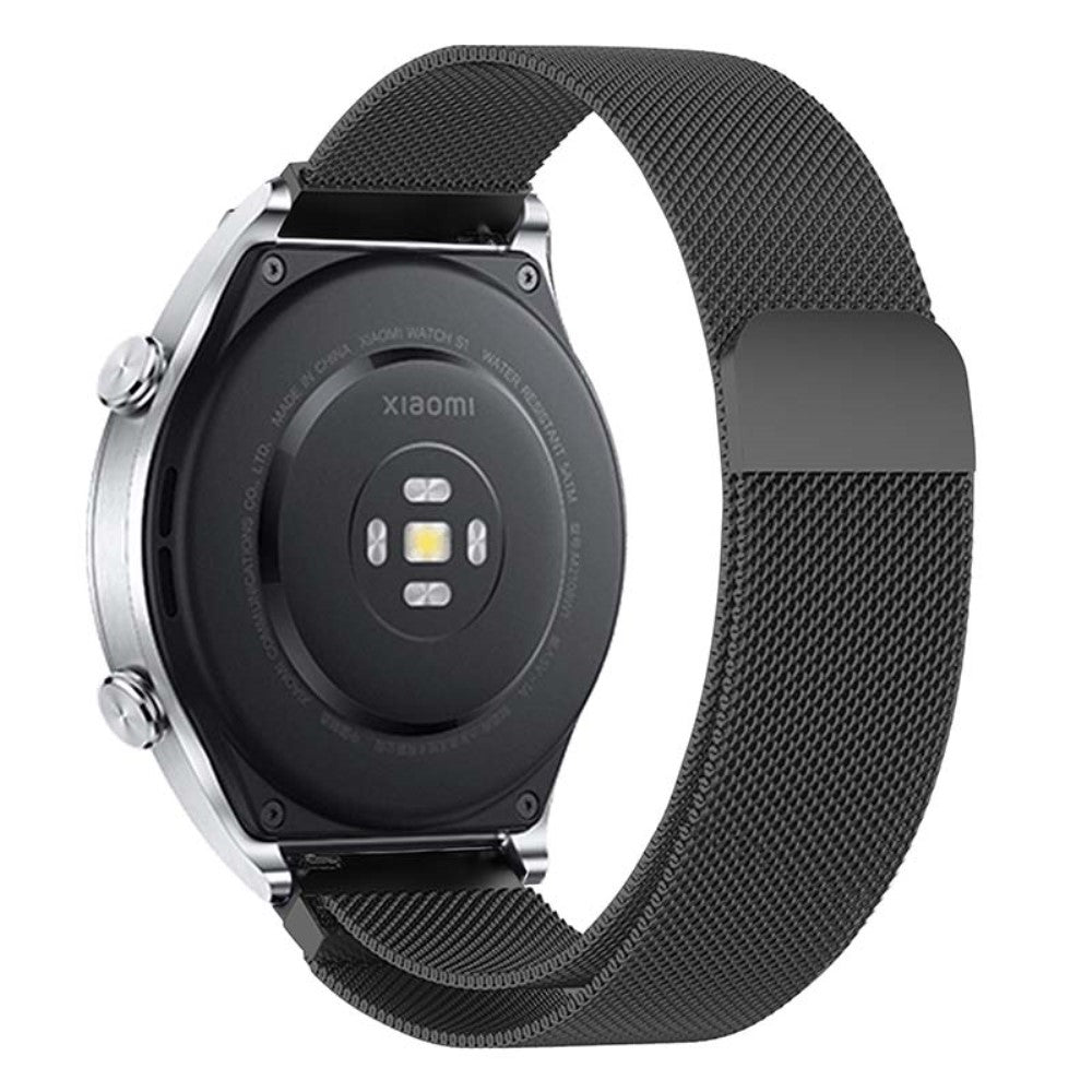 KALEBOL KLB-ML-001 Samsung Galaxy Watch3 45mm / Huawei Watch Ultimate Milanese Watch Strap 22mm Magnetic Metal Watch Band - Black#serie_3