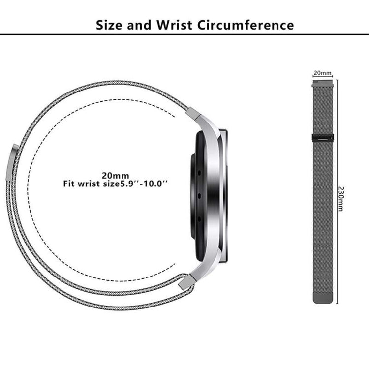 Meget Pænt Metal Universal Rem passer til Smartwatch - Sort#serie_5