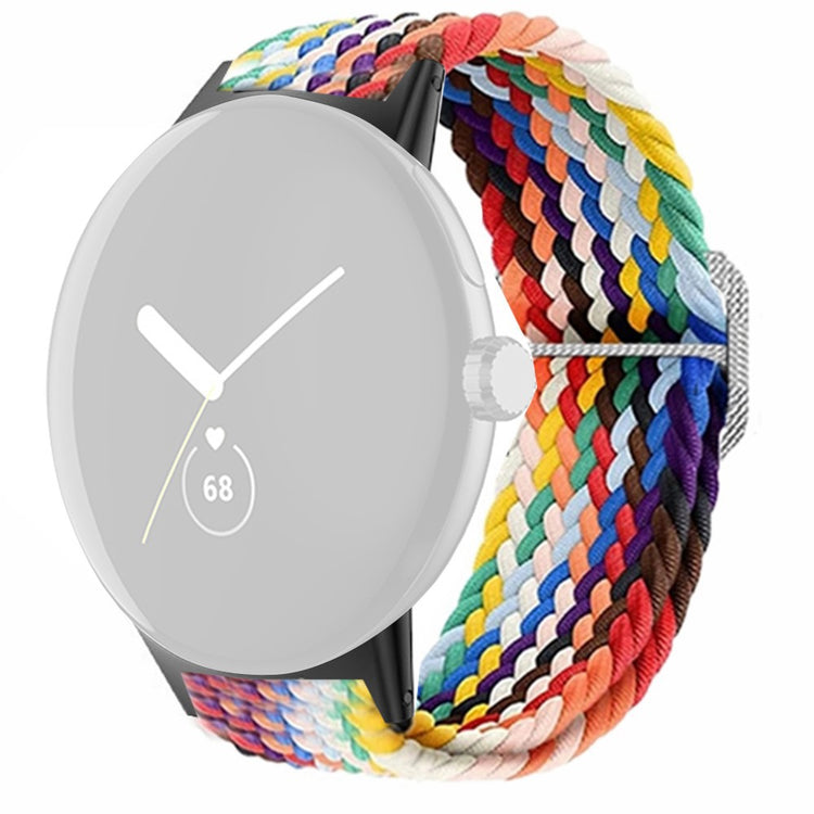 Braided Elastic Watch Band Google Pixel Watch / Watch 2 Replacement Adjustable Wrist Strap - Rainbow#serie_1