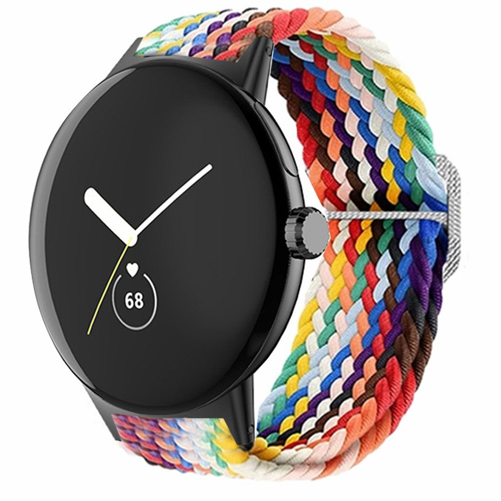 Braided Elastic Watch Band Google Pixel Watch / Watch 2 Replacement Adjustable Wrist Strap - Rainbow#serie_1