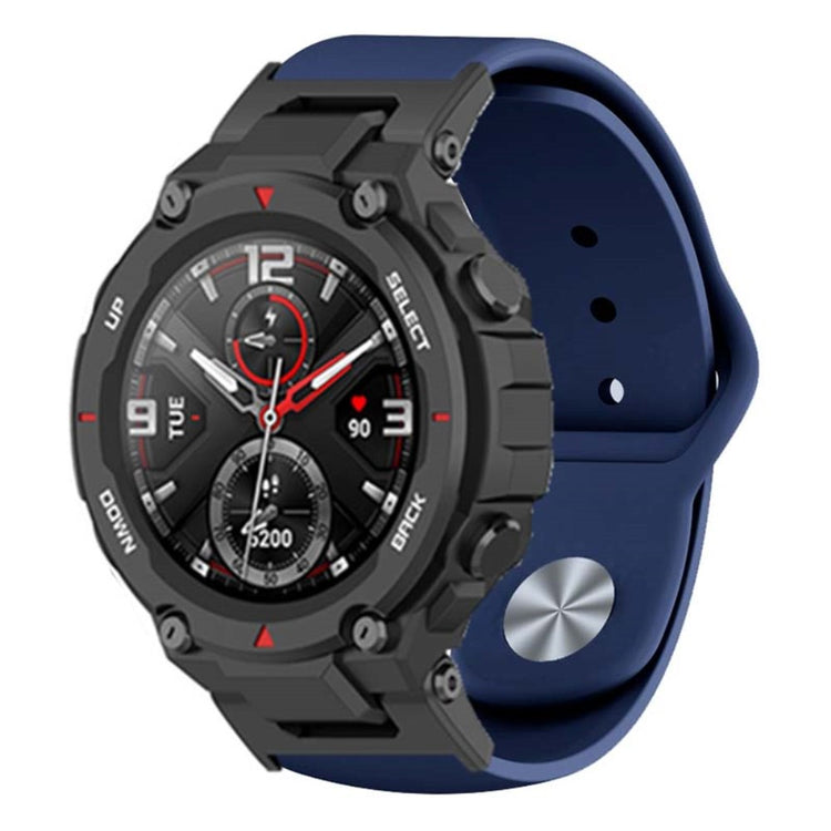 Huami Amazfit T-Rex / T-Rex Pro Silicone Watch Strap Alloy Buckle Replacement Watch Band - Midnight Blue#serie_11