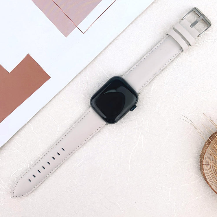 Apple Watch 49mm / 45mm / 44mm / 42mm Strap AW Cow Leather Watchband - White#serie_6