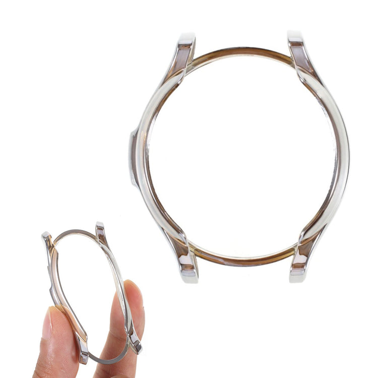 Rigtigt Fed Silikone Cover til Samsung Galaxy Watch 4 Classic (46mm) - Sølv#serie_8