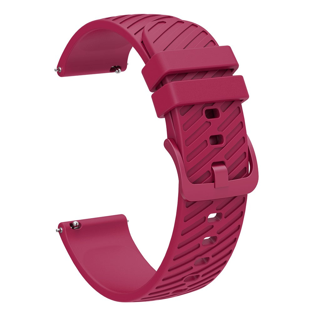 22mm Universal texture pattern silicone strap - Wine Red#serie_8