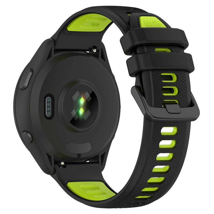 20mm Universal dual color silicone strap - Black / Green#serie_9