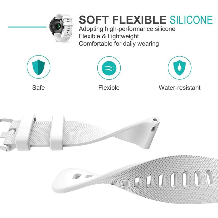 Pænt Silikone Universal Rem passer til Smartwatch - Hvid#serie_2