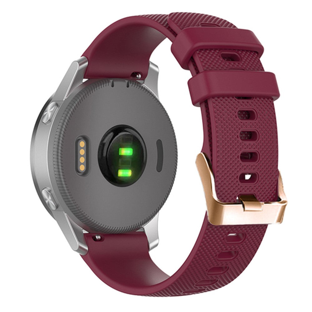 20mm Universal texture pattern silicone strap - Wine Red#serie_6