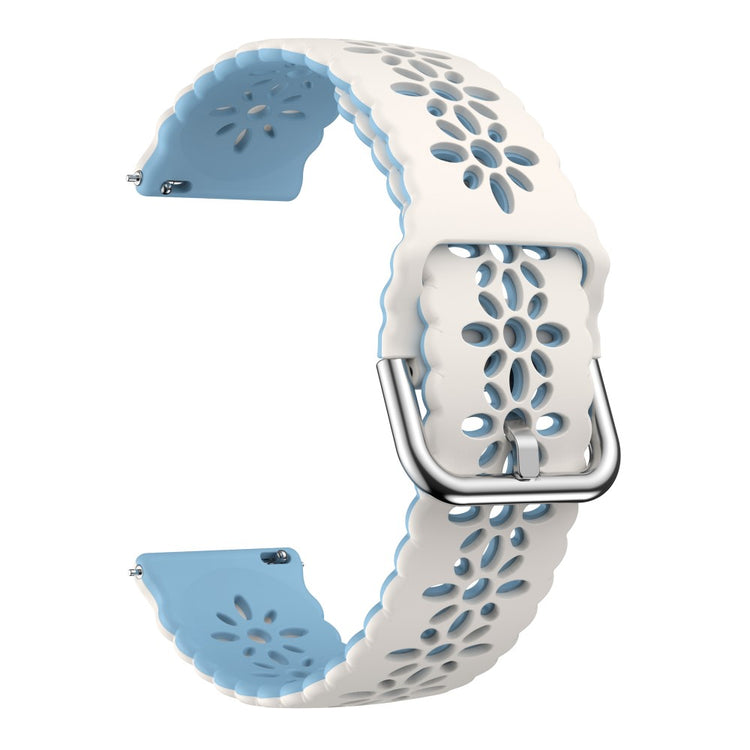 20mm Universal dual color flower hollow strap - White / Baby Blue#serie_4