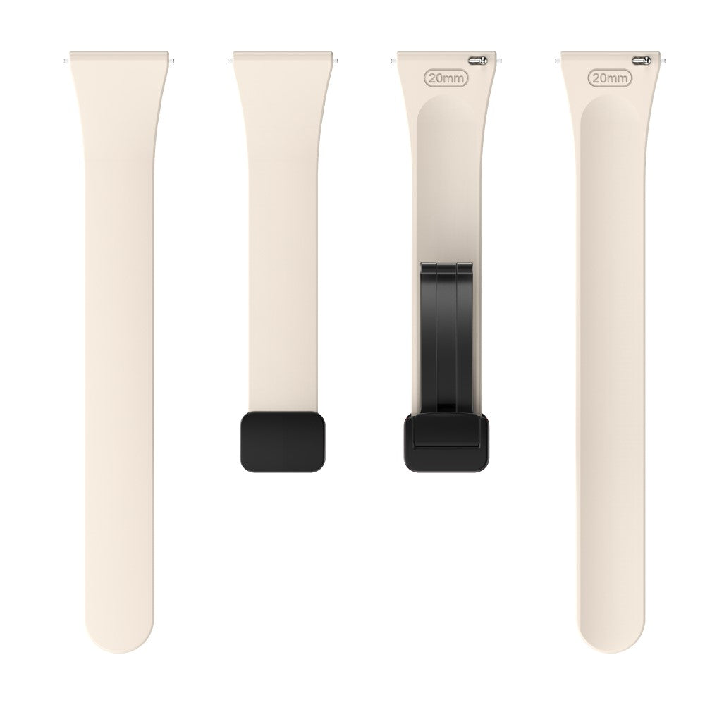 Slidstærk Metal Og Silikone Universal Rem passer til Smartwatch - Hvid#serie_12