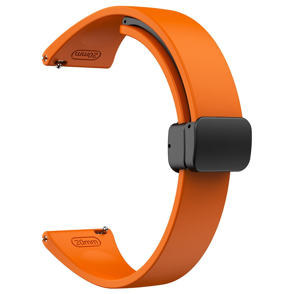 22mm Universal silicone sport strap with black magnetic buckle - Orange#serie_3