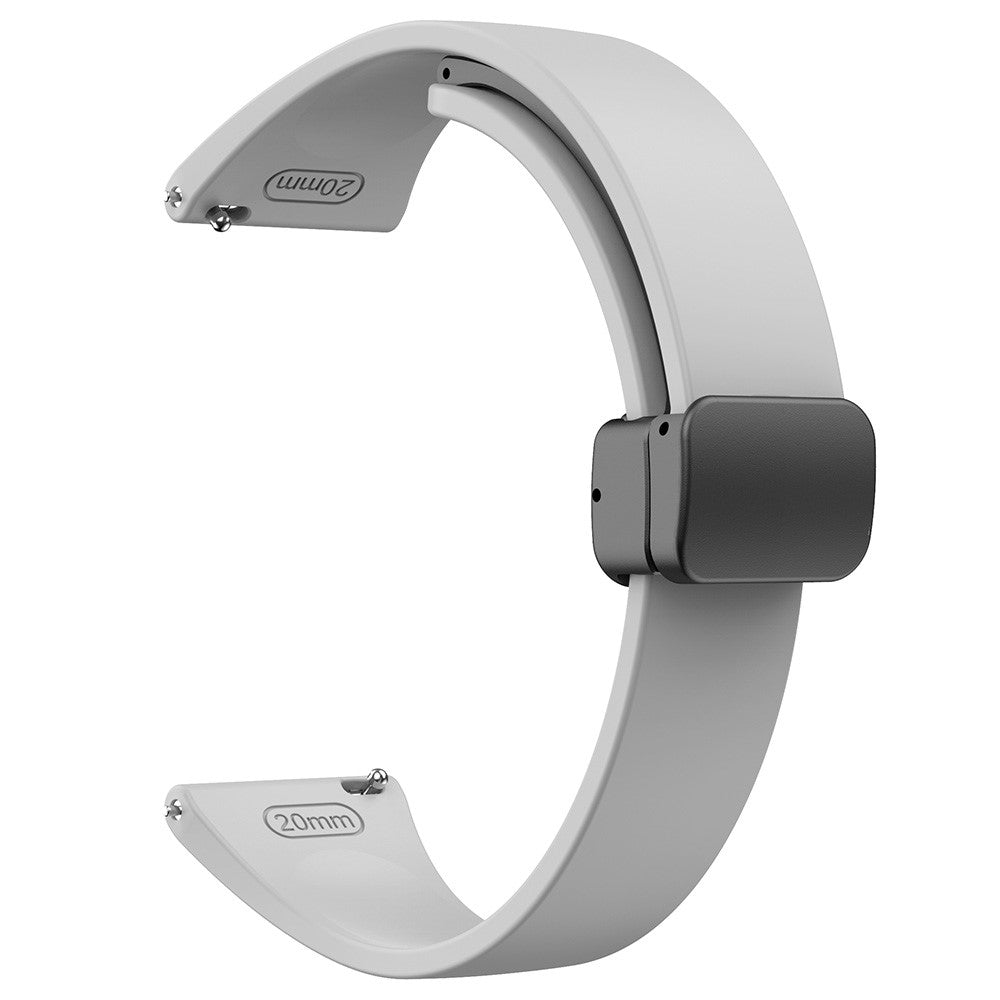 22mm Universal silicone sport strap with black magnetic buckle - Light Grey#serie_8