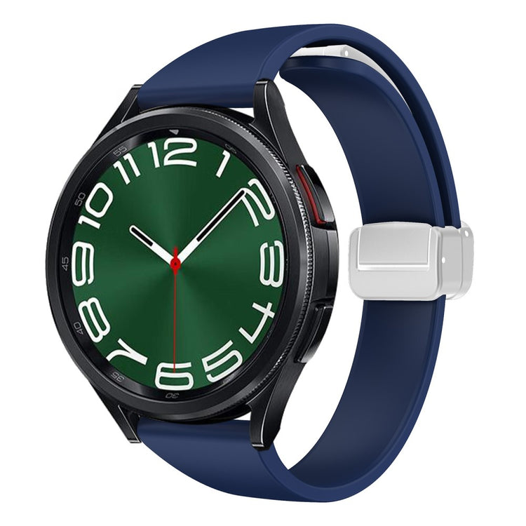 22mm Universal silicone sport strap with silver magnetic buckle - Midnight Blue#serie_11