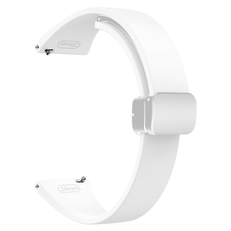 22mm Universal silicone sport strap with silver magnetic buckle - White#serie_2