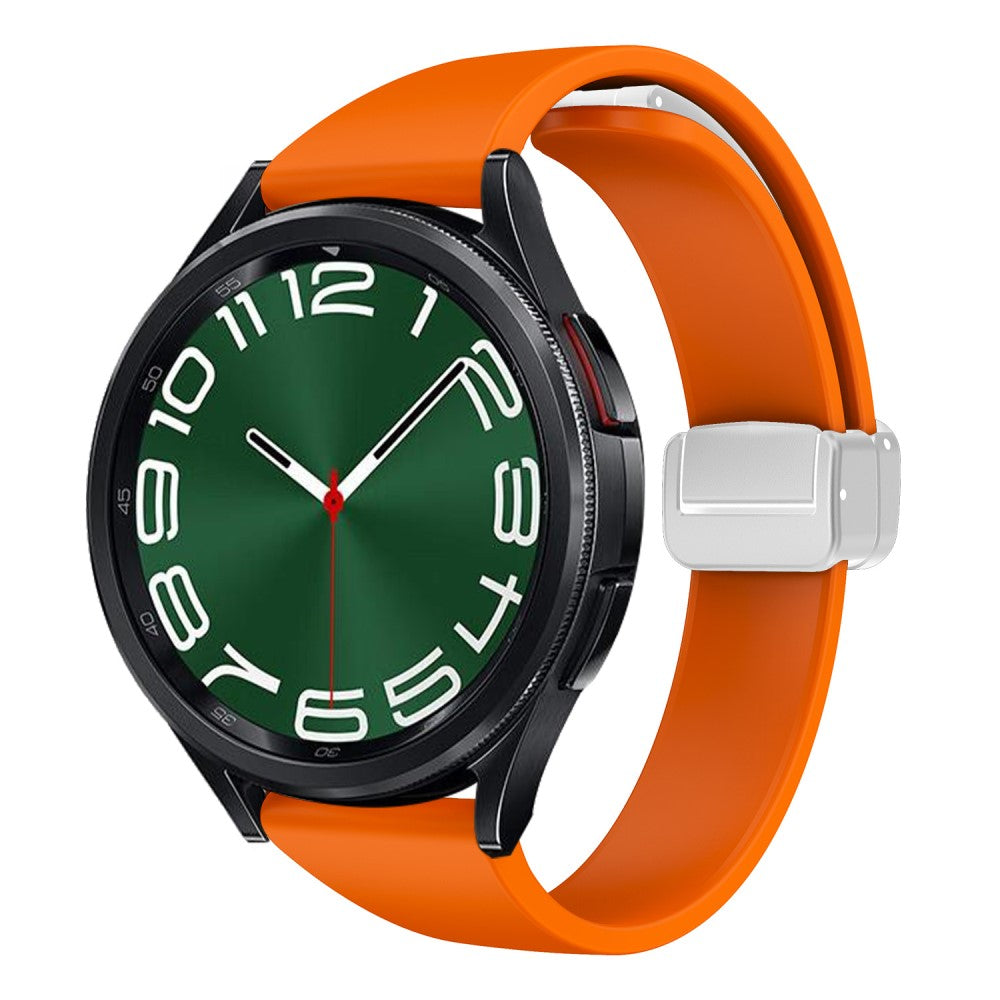 22mm Universal silicone sport strap with silver magnetic buckle - Orange#serie_3