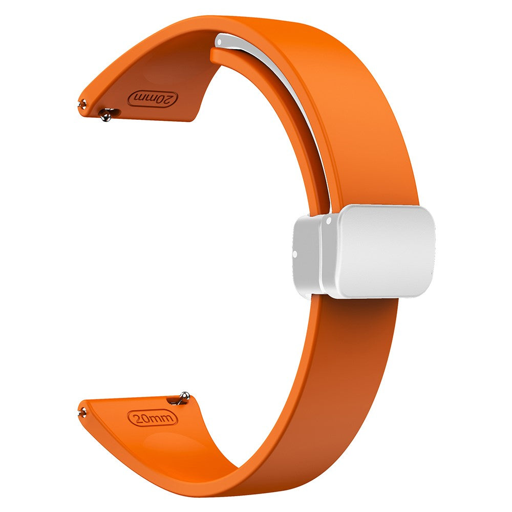 22mm Universal silicone sport strap with silver magnetic buckle - Orange#serie_3