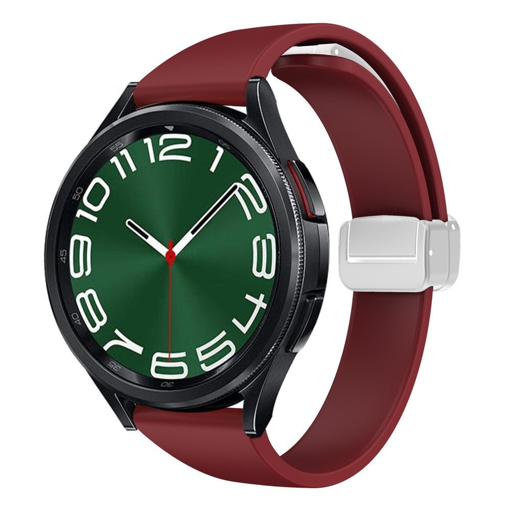 22mm Universal silicone sport strap with silver magnetic buckle - Wine Red#serie_6