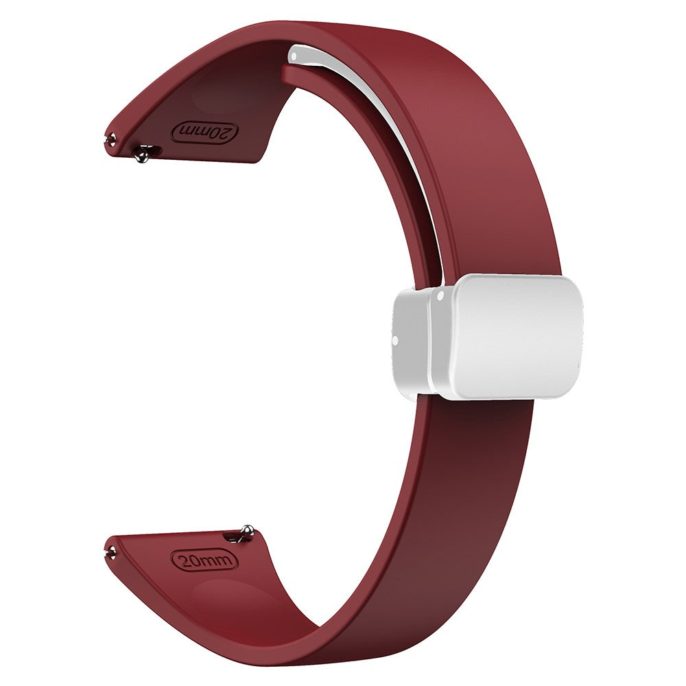 22mm Universal silicone sport strap with silver magnetic buckle - Wine Red#serie_6