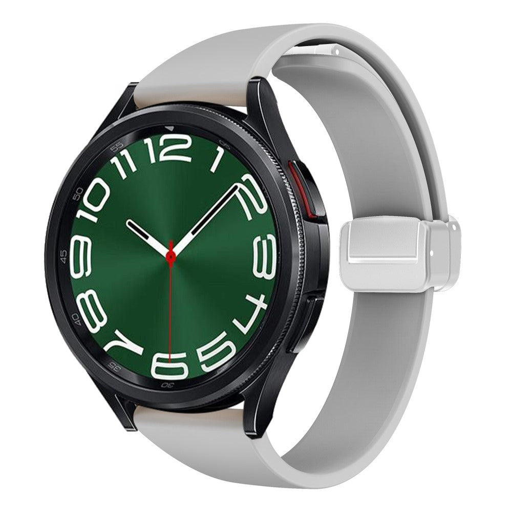 22mm Universal silicone sport strap with silver magnetic buckle - Light Grey#serie_8