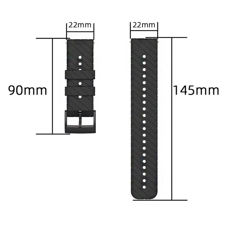 22mm Universal twill texture silicone strap - Grey#serie_4