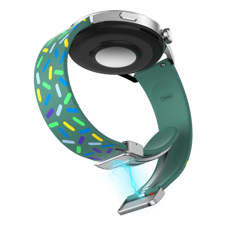 Mega Slidstærk Metal Og Silikone Universal Rem passer til Smartwatch - Grøn#serie_7