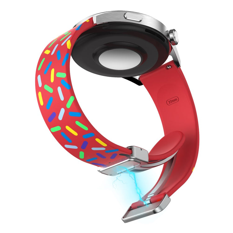 Mega Slidstærk Metal Og Silikone Universal Rem passer til Smartwatch - Rød#serie_9