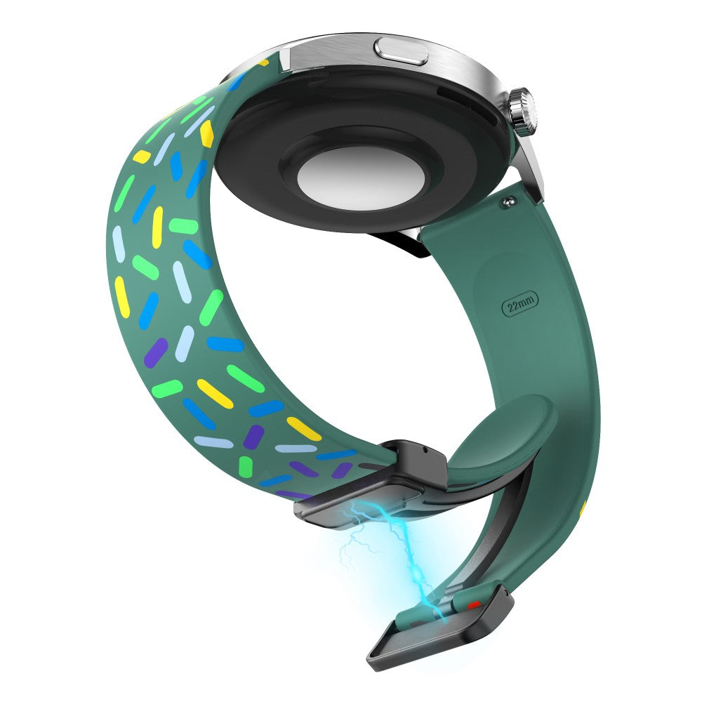 Helt Vildt Rart Metal Og Silikone Universal Rem passer til Smartwatch - Sort#serie_7