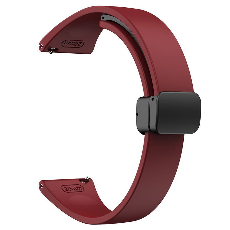 20mm Universal silicone strap with black buckle - Wine Red#serie_6