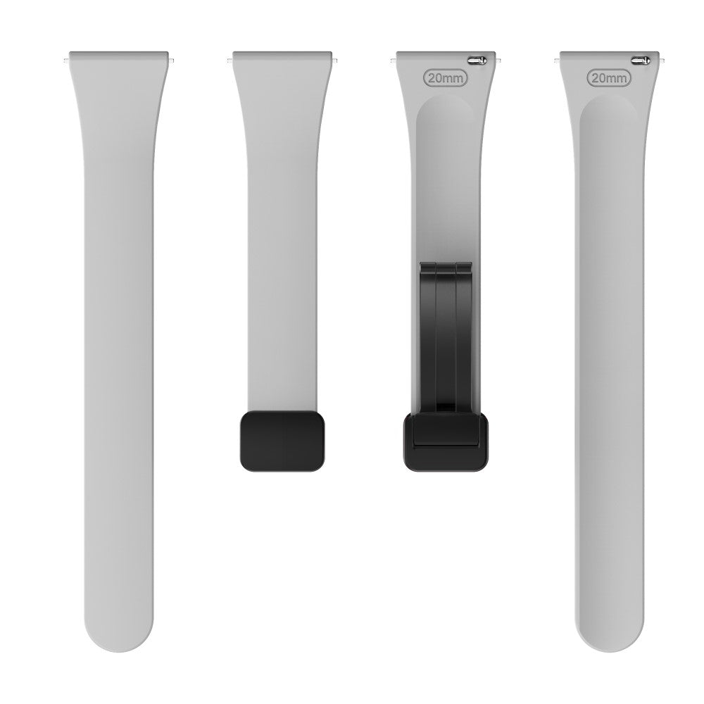 20mm Universal silicone strap with black buckle - Light Grey#serie_8