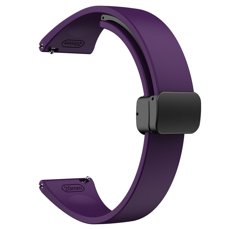 20mm Universal silicone strap with black buckle - Dark Purple#serie_9
