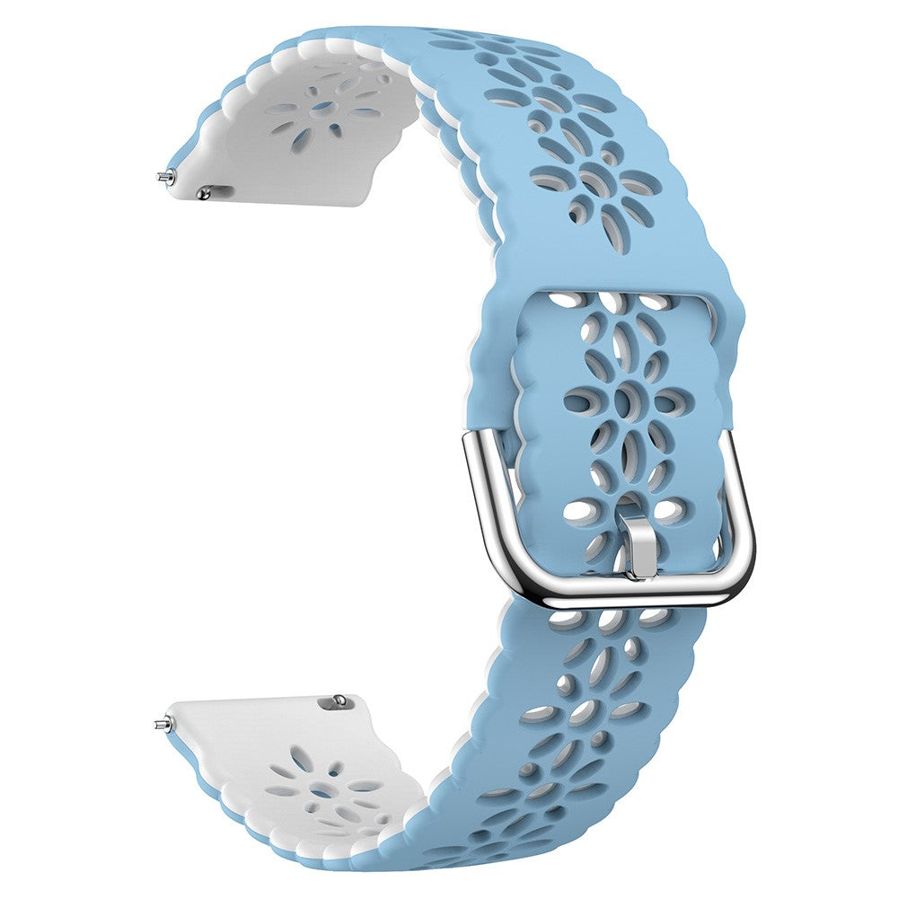 20mm Universal dual color blossom hollow strap - Baby Blue+White#serie_10