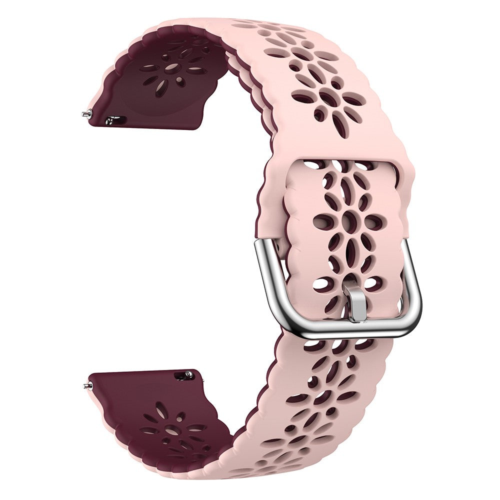 20mm Universal dual color blossom hollow strap - Pink+Wine Red#serie_11