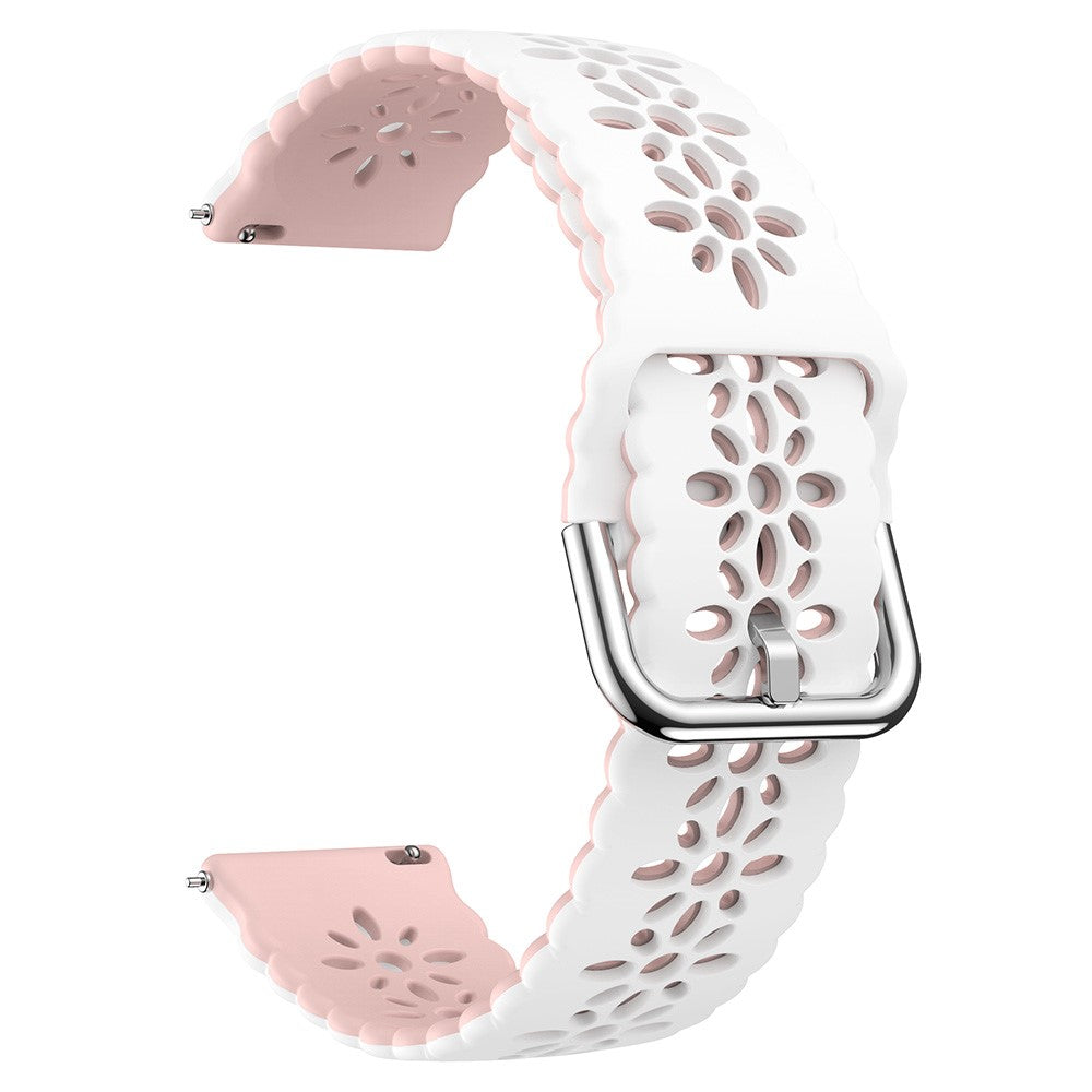 20mm Universal dual color blossom hollow strap - White+Pink#serie_2